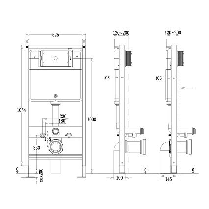 Комплект Point PN48065C унитаз Виктория PN41061 + инсталляция Элемент PN45120 + кнопка Виктория PN44061C хром