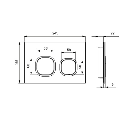 Кнопка смыва Iddis Uniglass UNG01BCi77 черный/хром