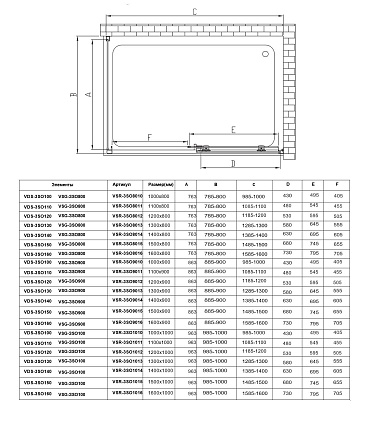 Душевой уголок Vincea Soft VSR-3SO8015CLGM 150x80 вороненая сталь, прозрачный