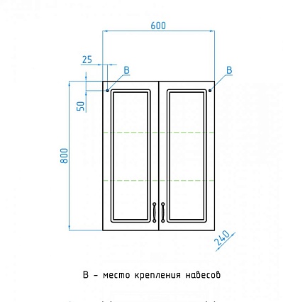 Шкаф подвесной Style Line Олеандр-2 60 см белый ЛС-00000305