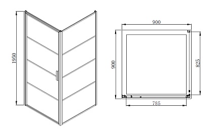 Душевой уголок Azario Richmond 90x90 AZNAG1221900 черный, прозрачное