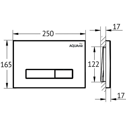 Кнопка смыва AQUAme AQM4103S сатиновый