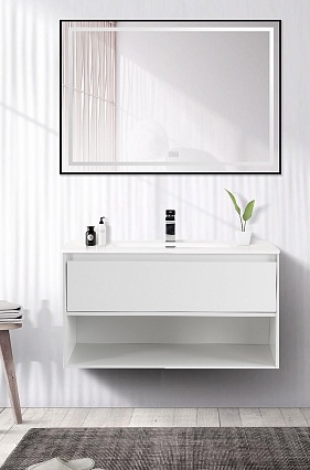 Мебель для ванной BelBagno Kraft 80 см 1 ящик, полка Bianco Opaco