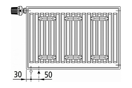 Радиатор Kermi otop FTV 33, 155х200х1200, R, RAL 9016 белый FTV330201201RXK