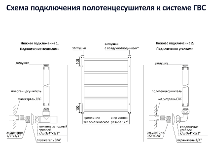 Полотенцесушитель водяной Aquatek Лира П7 50x60 хром, AQ KP0760CH