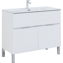Мебель для ванной Aquanet Алвита New 100 см 1 ящик, 2 дверцы, белый матовый