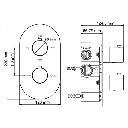 Душевой набор WasserKRAFT Berkel A174868 Thermo