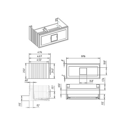 Тумба с раковиной La Fenice Cubo 100 см