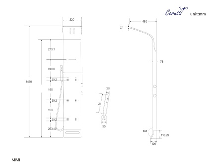 Душевая панель Cerutti Spa Mimi B CT9327 черный