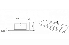 Раковина со столешницей Kolpa-San Lux Concept 120 R