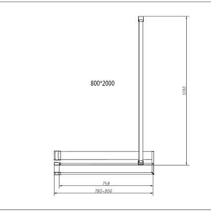 Душевая перегородка Vincea Walk-In VSW-4HR800CLB 80x200 черный, прозрачное