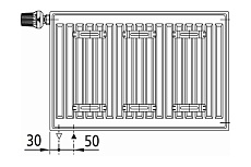 Радиатор Kermi FTV 12, 64400900, X2 Inside, R, RAL 9016 белый FTV120400901R2Z