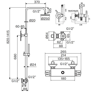 Душевой набор Plumberia IXO KITZXO6302CR хром