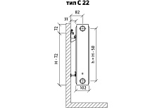 Стальной радиатор Purmo Compact C 22-300-1100 B EVRA F0Z2203011019E00