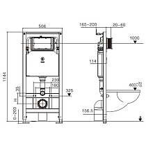 Инсталляция для унитаза WeltWasser Amberg 506 ST BL, кнопка черный