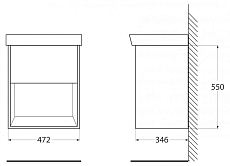 Мебель для ванной BelBagno Neon 50 см, 1 ящик, Rovere Scuro