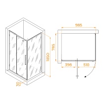 Душевой уголок RGW Classic CL-46B 100x80 прозрачное, черный 72094608-14