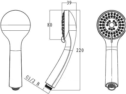 Душевая лейка Bravat Eco P70136CP-1-RUS хром