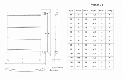 Полотенцесушитель водяной Двин TL 1"-1/2" 53x60 хром