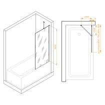 Шторка для ванны RGW Screens SC-150B 60x150 черный, тонированное 351115006-34
