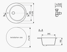 Кухонная мойка Ulgran Classic U-405-342 49.5 см графит