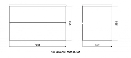 Тумба с раковиной Art&Max Elegant 90 см, LED подсветка, черный матовый