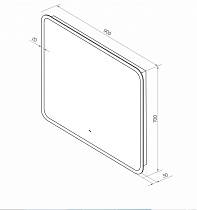 Зеркало Art&Max Messina 90x70 с подсветкой AM-Mes-900-700-DS-F