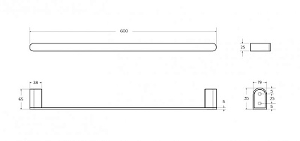 Полотенцедержатель Cezares STYLUS-TH-60-BORO 60 см, брашированное золото