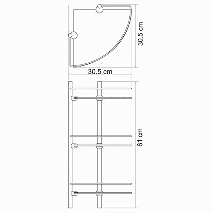 Полка WasserKRAFT Exter K-3533 тройная, светлая бронза