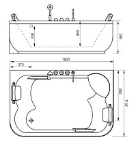 Акриловая ванна Gemy G9085 K R 180x116 см