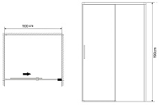 Душевая дверь Grossman Fly1 100x190, прозрачное, хром GR-D100Fl1