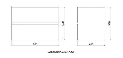 Тумба с раковиной Art&Max Torino 80 см