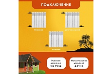 Радиатор Tropic 500x80, алюминиевый, 6 секций 7601.025