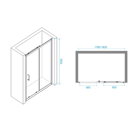 Душевая дверь RGW Passage PA-14B 180x195, прозрачное стекло, черный