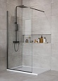 Душевая перегородка Belbagno KRAFT-L-1-110-C-NERO 110x195 прозрачная, черный