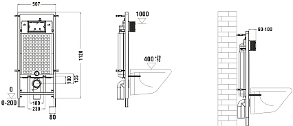 Комплект Weltwasser 10000011685 унитаз Hofbach 041 GL-WT + инсталляция Marberg 507 + кнопка Mar 507 SE