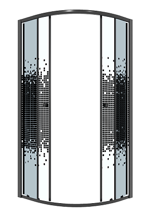 Душевой уголок Niagara Eco NG-1003-14BLACK 80x80 стекло с рисунком мозаика, черный