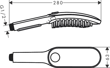 Душевая лейка Hansgrohe DogShower 150 3jet 26640670 матовый черный