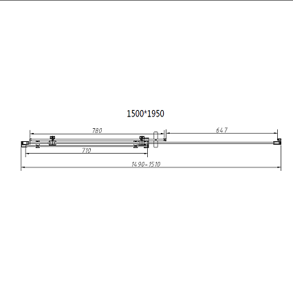 Душевая дверь Vincea Como-N VDS-4CN150CL 150x195 хром, прозрачная