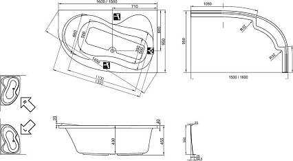 Фронтальная панель Ravak Rosa 160х95 L