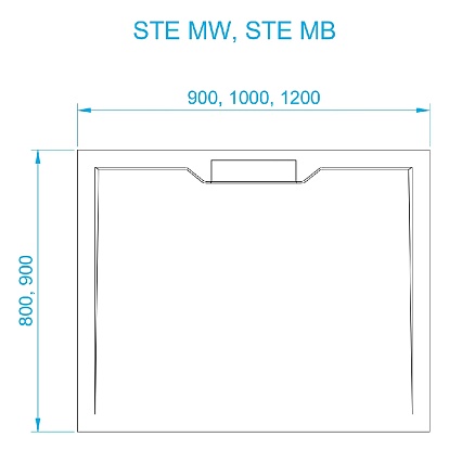 Поддон для душа RGW STE MB 100x80 52342810-14, черный мрамор