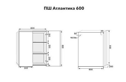 Шкаф подвесной Style Line Атлантика 60 см, белый антискрейч СС-00002224