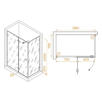 Душевой уголок RGW Stilvol SV-040Gr 140x80 серый, матовое 353204048-210