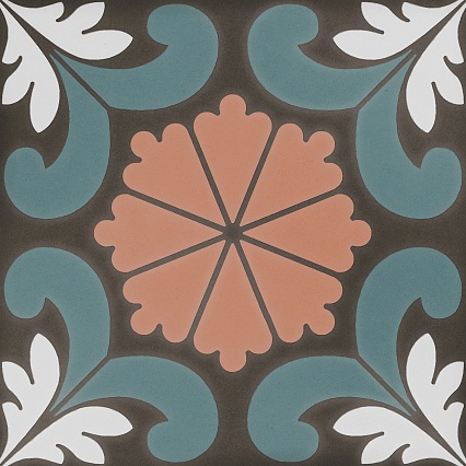 Керамогранит DNA Tiles Sync Flower Blue 15x15 см, 125634