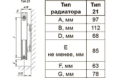 Отопительный стальной панельный радиатор Primoclima тип vc21 в500, д1200 VC21 500X1200