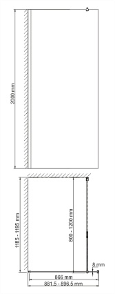 Душевая перегородка WasserKraft Abens 20W39 90x200