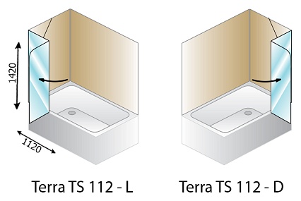 Шторка для ванны Kolpa-San Terra TS 112 L