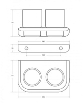 Держатель для стакана Cezares LINER-TUMDS-01 двойной, хром