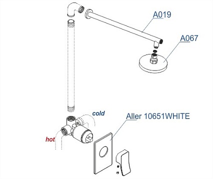 Душевой набор WasserKRAFT Aller A12667WHITE