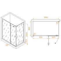 Душевой уголок RGW Stilvol SV-040Gr 160x90 серый, матово 353204069-210